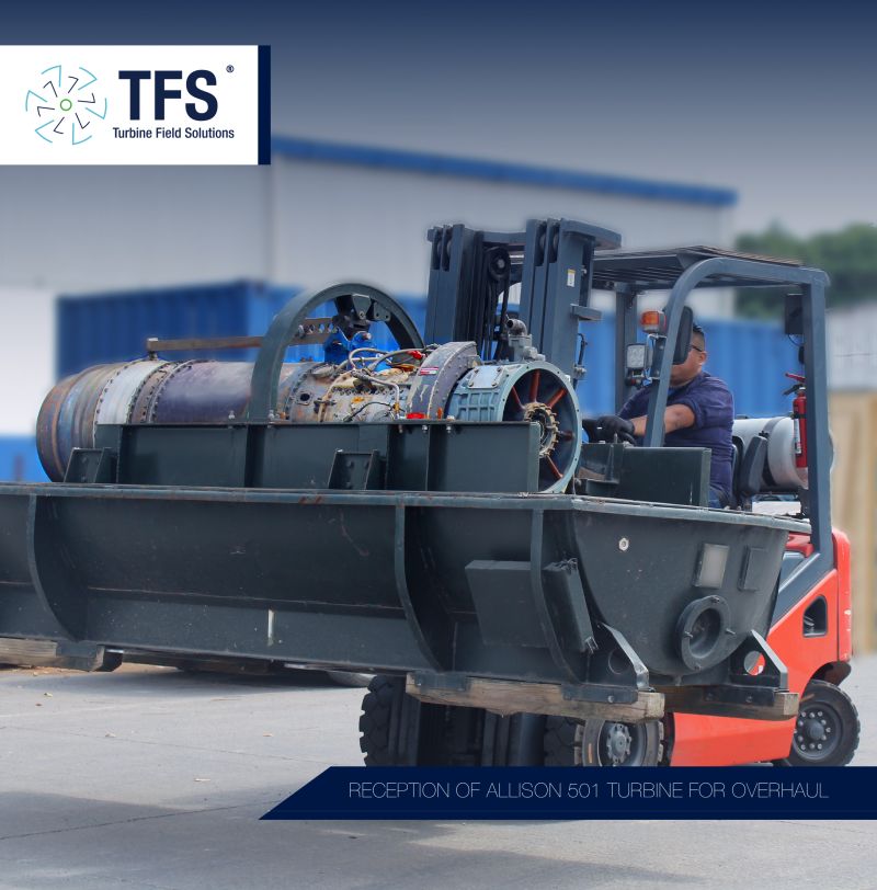 Reception of Allison501 turbine for overhaul